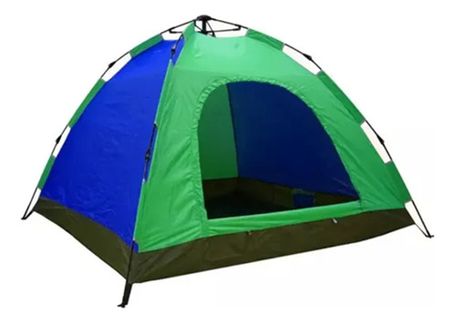 Barraca De Camping Automática Montagem Em 30s 2x2m 4 Pessoas Cor Azul/verde