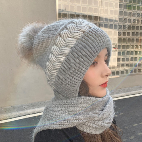 Gorro De Invierno Para Mujer, Gorro De Lana, Bufanda, Chal