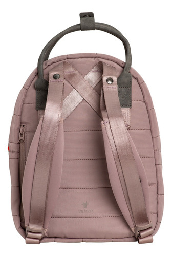 Mochila Bubba Montreal Con Asa Cuero Vegano Casual Mini Regular Color Rosa Mary Rose Liso