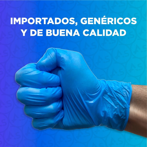 Imagen 6 de 10 de Guantes De Nitrilo Descartables Sin Polvo Medicos Caja X100