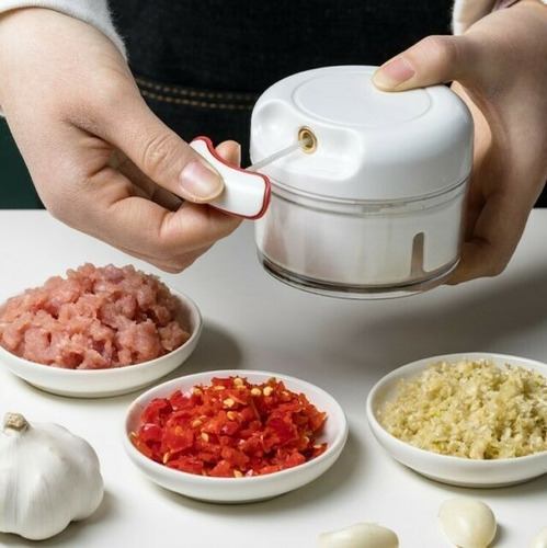 Imagen 6 de 10 de Picadora Manual Verduras Mini Cortador Vegetal Pica Cebollas