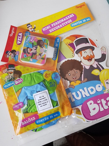 Imagem 4 de 4 de Kit Festa Mundo Bita Com Balões, Vela E Decoração!