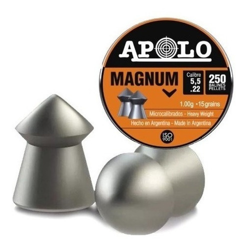 Postones Apolo Magnum 5.5 Mm 15 Gr Lata 250/ Armería Virtual