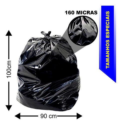 Saco Lixo Lonha Super Reforçada 20 Un Espessura 0,16 100 L
