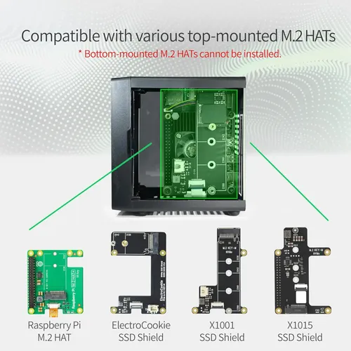 Caixa De Mini Pc Eletrocookie Para Raspberry Pi 5 Com Refrig Preto