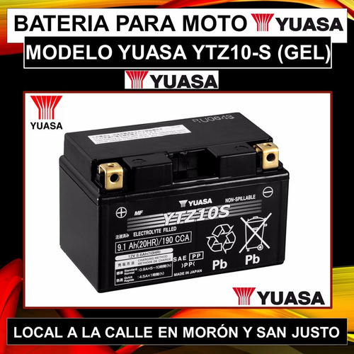 Imagen 5 de 6 de Bateria Yuasa Ytz10s Cb1000r Cbr600 R1 Fz8 R6