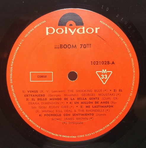 Vinilo Compilado Varios Artistas - Boom 70 - Argentina (Usado)