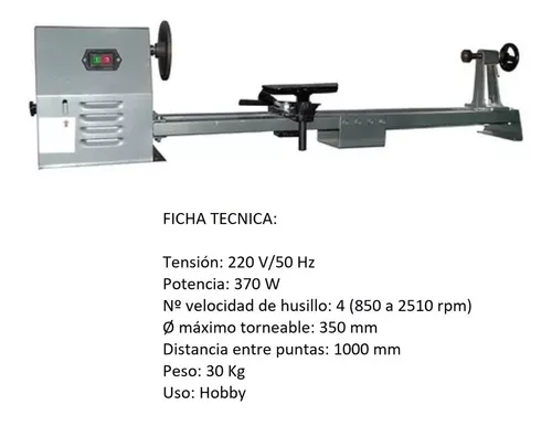 BTA Torno p/madera 1000mm 370w c/copiador 647043 – Masin herramientas