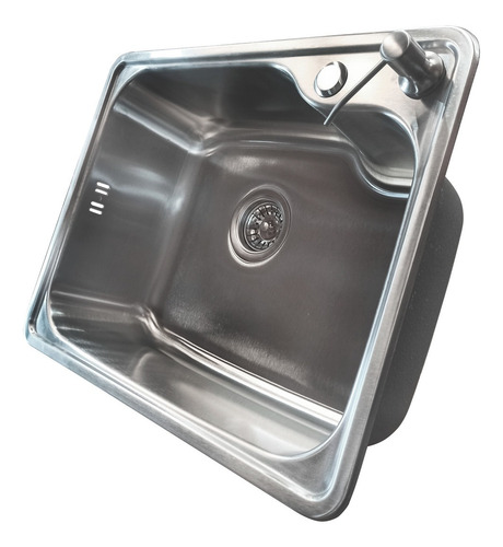 Bacha Cocina Pileta Simple Acero Inoxidable Dosificador 56cm