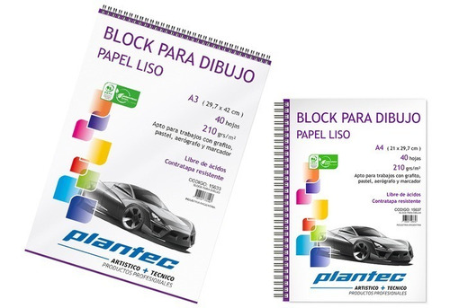 Block Para Dibujo Tecnico Hoja Lisa A5 210gr 40h .plantec