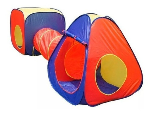 Imagen 2 de 9 de Carpa Infantil Doble Con Túnel Pelotero Regalo Tbx