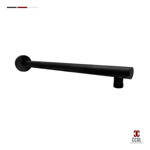 Ducha Rectangular Negra Abs + Brazo Negro Metal C485