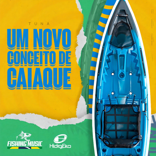 Kayak de pesca tuna pro Hydro 2 Eko con remo y silla color medianoche