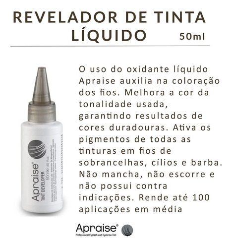 Kit Tintura Apraise + Oxidante Para Sobrancelha Cílios