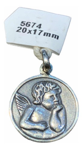 Medallita Angelito Pensador De Rafael, Plata 925. Tuset.
