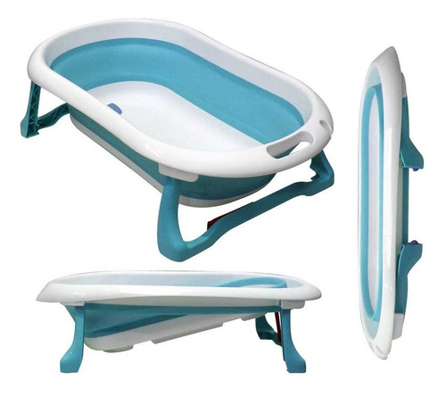 Imagen 3 de 10 de Bañera Para Bebe Love Plegable Con Patas Manijas Y Tapón