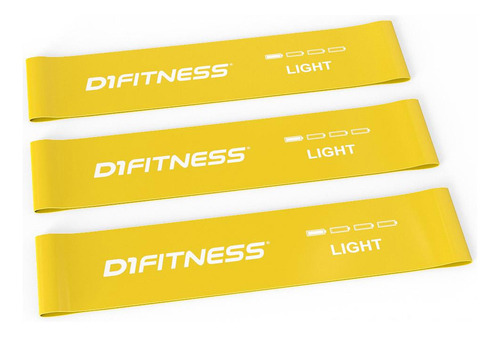 Kit Mini Band Faixa Elastica 3un Leve Amarela D1fitness