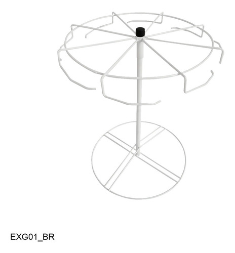 Expositor Giratório P/ Brincos,jóia P/ Balcão 40x35 Bco