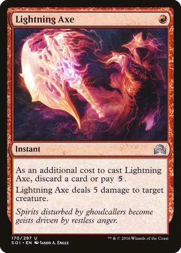 Magic Lightning Axe Estado Played Shadow Over Innistrad Mtg