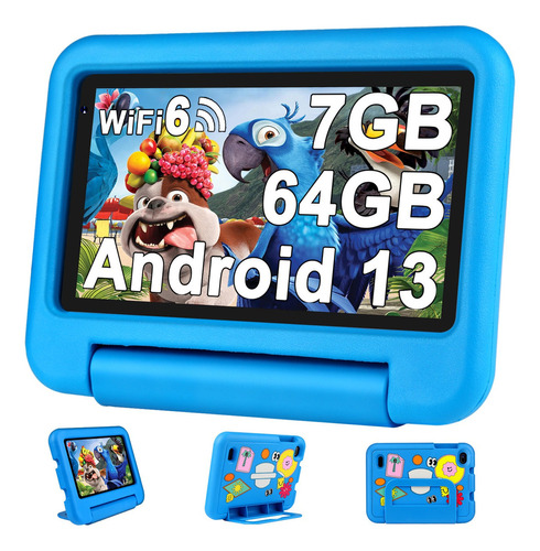 Tablet  con funda Oangcc A8 7" 64GB azul y 7GB de memoria RAM