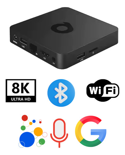 Smart Convertidor Tv Box 8k 5g - 256gb Control Remoto De Voz Negro De Voz