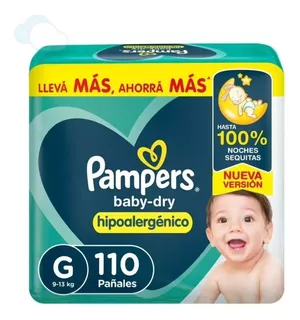 Pampers Baby-dry Hipoalergenico Pack Mensual Los Talle Tamaño Grande (g)
