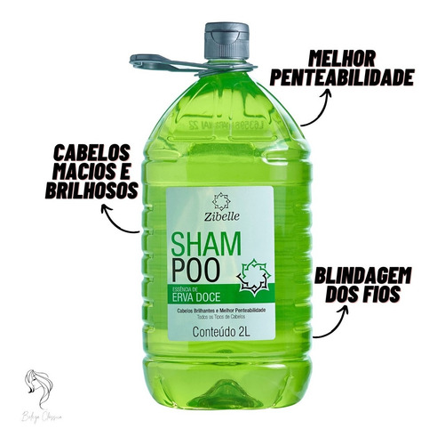 Kit 2 Shampoo Erva Doce 2l Maciez E Brilho Zibelle