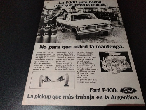 (pa440) Publicidad Clipping Pickup Ford F-100 * 1976