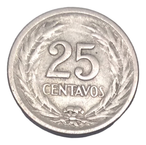 Moneda El Salvador 25 Centavos Plata 900 Año 1953 Envio $60