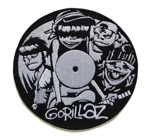 Parche Bordado Tipo Lp O Acetato O Vinilo De Banda Gorillaz 