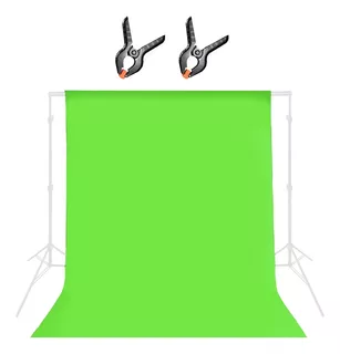 Kit Fondo Pantalla Verde Chroma Key 1.7x2m + 2 Pinzas