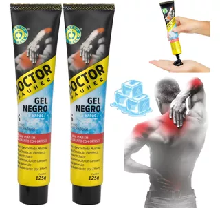 2un Gel Negro Doctor Pauher Massageador Muscular Corpo 125g