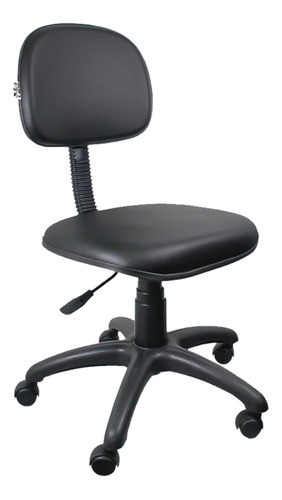 Cadeira de escritório Ultra Móveis Corporativo Cadeira  Secretária Jserrano  preta com estofado de couro sintético