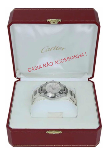 Relógio Cartier Aço/ Branco Cronógrafo Perfeito (Usado)