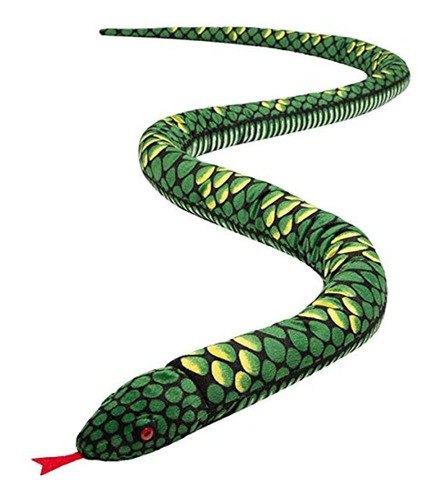 Peluche De Serpiente Gigante Realista 110'' Color Verde