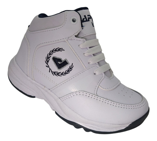 Tenis Bota Blanco Unisex Escolar Resistente Moderno Agujeta 