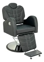 Comprar Cadeira Barbeiro Reclinável Móveis Para Barbearia Cor Preto acetinado Forma da base Redonda
