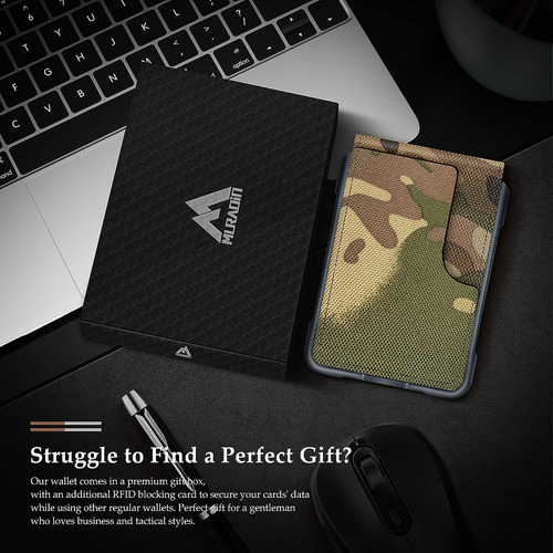 Cartera Minimalista Muradin Camuflaje Con Bloqueo Rfid Al...