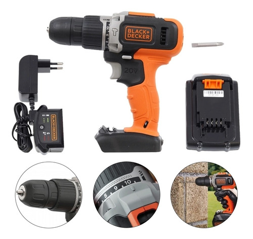 Parafusadeira Furadeira 20v Bcd704c1-br - Black & Decker