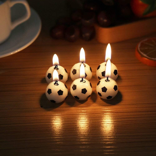 6 Velas De Pastel De Fútbol, Decoración De Pelota De Fútbo