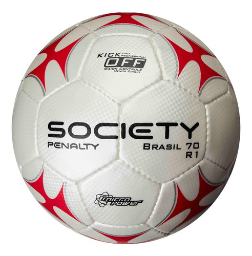 Bola Society Brasil 70 R1 Xxi Penalty Cor BRANCO-VERMELHO-PRETO