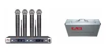 Comprar Set 4 Micrófonos Mano Inalambricos + Base + Valija Uhf 430
