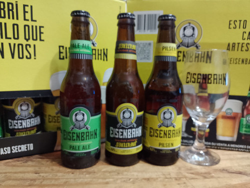 Cerveza Eisenbahn, Pack 3 Botellas 355 Ml + Vaso * *