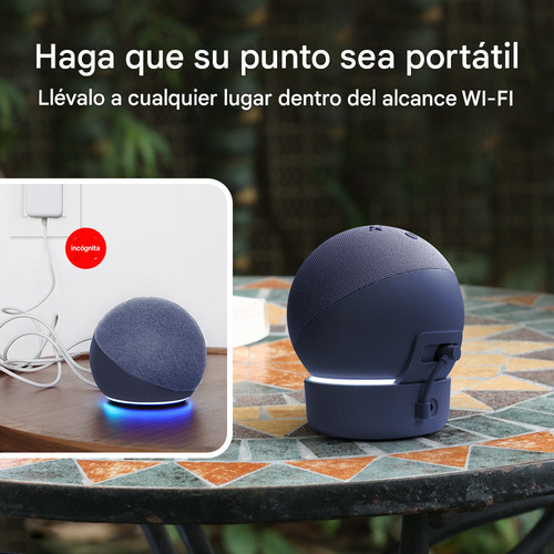 Soporte Base De Batería Para Alexa Echo Dot 4.ª Gen 5200 Mah Color Azul GGMM D5-Blue