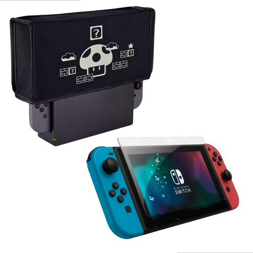 Capa Case Protetora Antipoeira Nintendo Switch + Pelicula