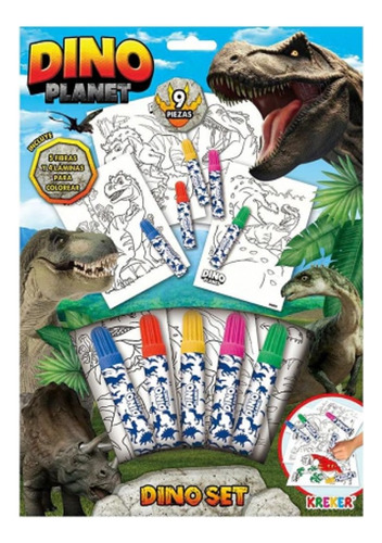 Set De Coloreo Dino Planet Kreker 4101