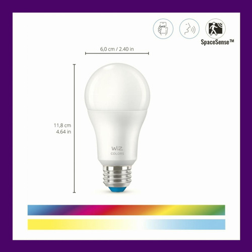 Wiz Foco Led Inteligente De 60 W A19 Color Paquete De 3 E26-