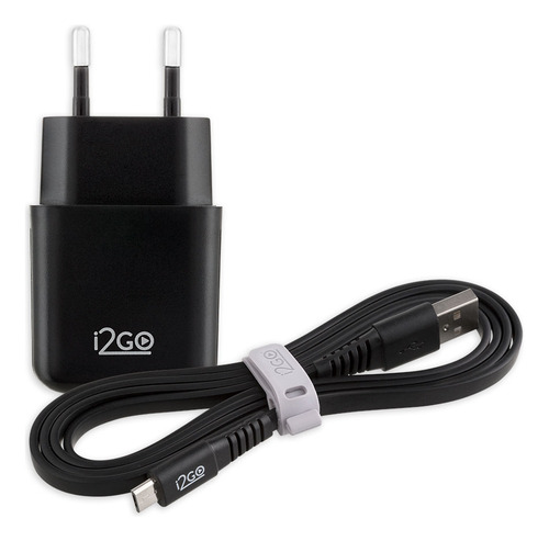 Kit Carregador De Parede + Cabo Usb-c I2go 1,2m 2,4a Preto