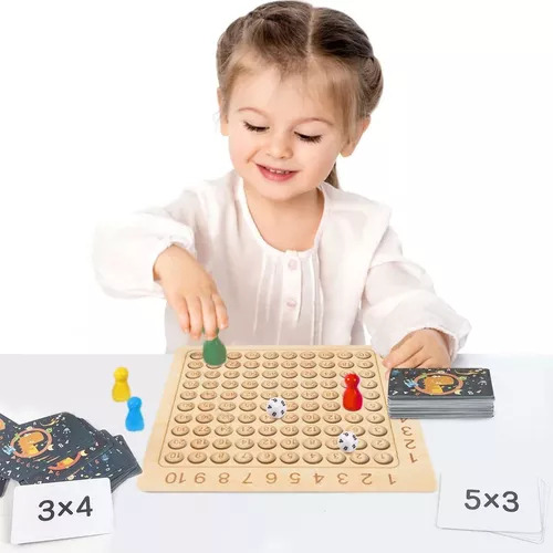 Juego De Mesa De Multiplicación De Madera Montessori, Jo