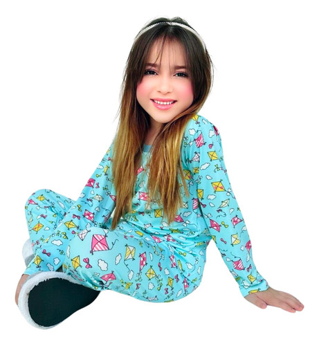 Kit 3 Pijama Comprido Longo Infantil Menina 1 A 12 Atacado